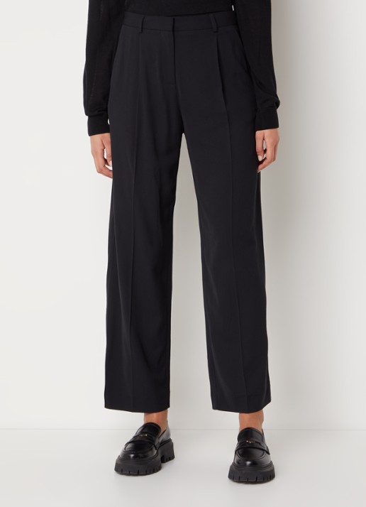 ba&sh Gona high waist wide fit pantalon met plooidetail - detail 4 zwart