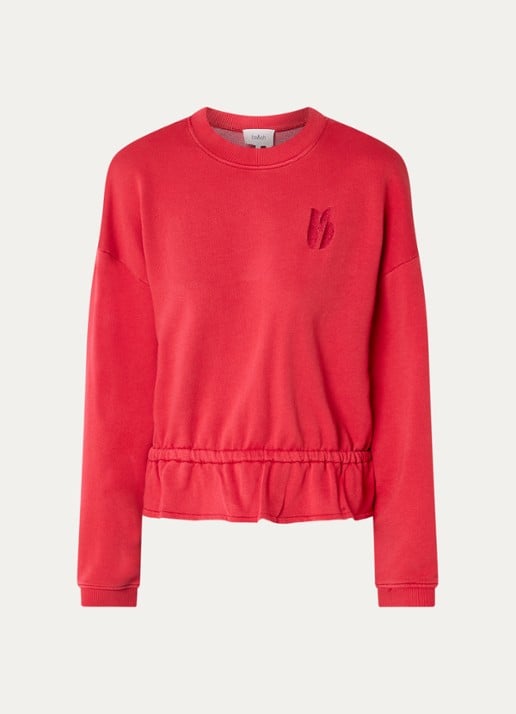 ba&sh Gretta sweater met borduring - voorkant 2 rood