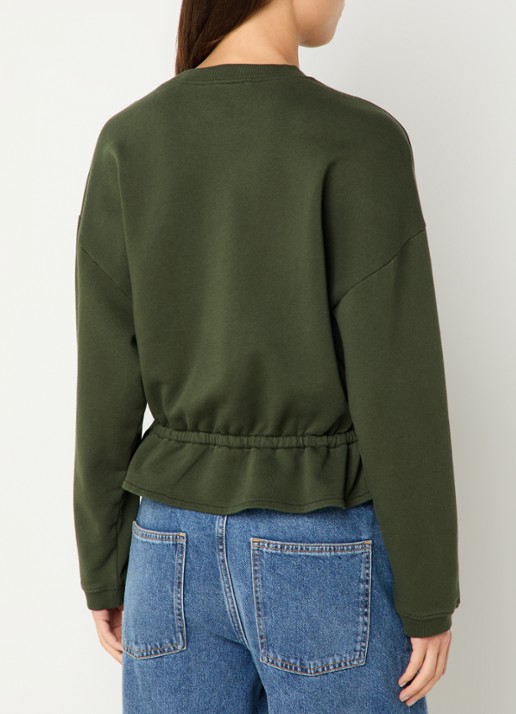ba&sh Gretta sweater met borduring - achterkant legergroen