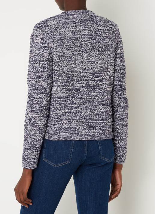 ba&sh Guspa grofgebreid vest met gemêleerd dessin - achterkant donkerblauw