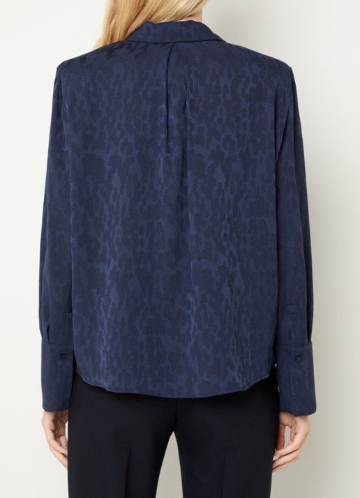 ba&sh Hetsey blouse met dierenprint - achterkant 4 donkerblauw