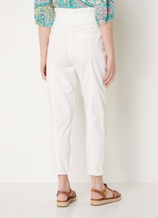 Ba&sh High waist broek met halve rits en opgestikte zakken  - achterkant wit