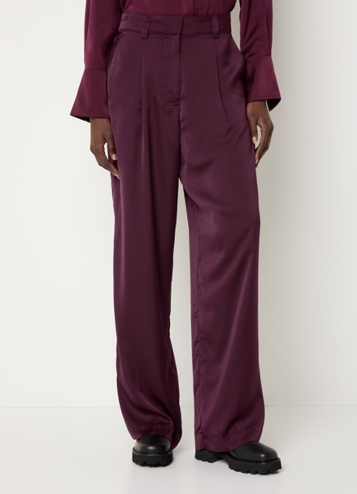 ba&sh High waist loose fit pantalon van satijn
