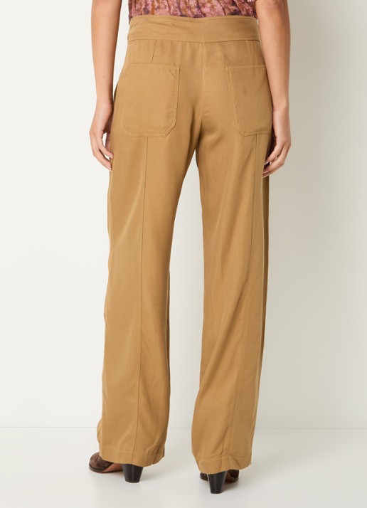 ba&sh High waist straight fit broek met steekzakken - achterkant 4 camel