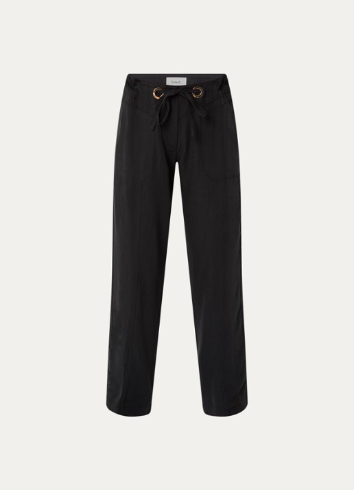ba&sh High waist straight fit broek met steekzakken - voorkant 2 zwart