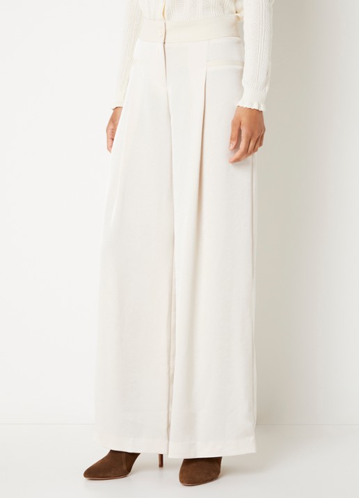ba&sh High waist wide fit pantalon met plooidetail