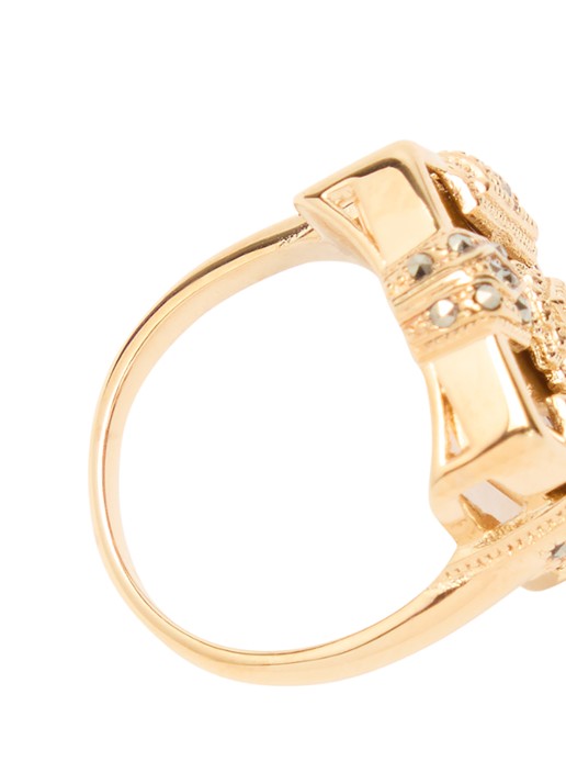 ba&sh Hiza ring met kristal - detail 2 goud