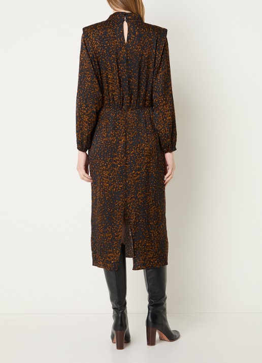 ba&sh Hoelia maxi tuniekjurk met dierenprint - achterkant 3 cognac