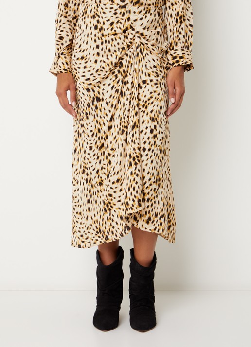 ba&sh Hoema midi rok met dierenprint