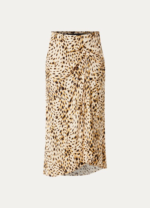 ba&sh Hoema midi rok met dierenprint - voorkant 2 gebroken wit