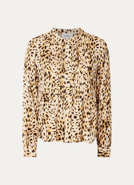 ba&sh Hony blouse met dierenprint - voorkant 3 gebroken wit