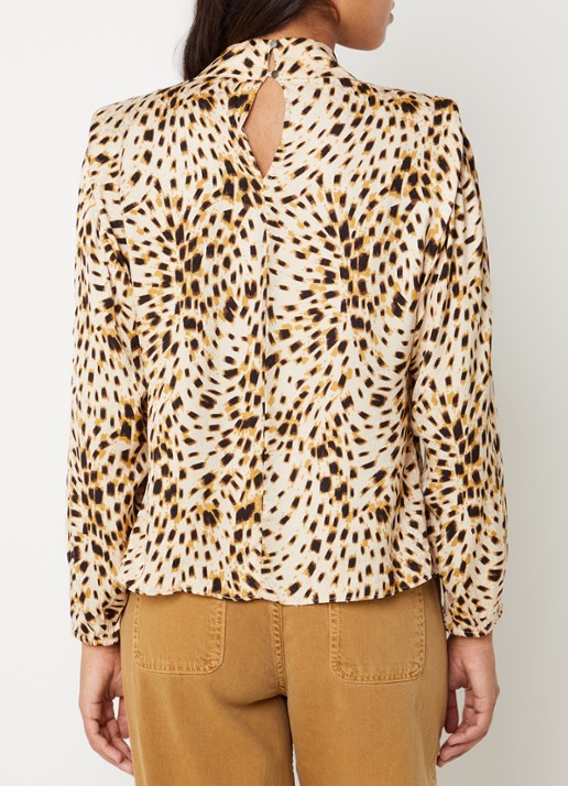 ba&sh Hope tuniek met dierenprint - achterkant 2 gebroken wit