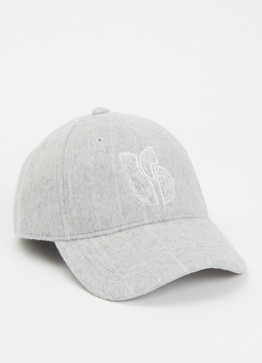 ba&sh Hugo pet in wolblend met streepprint en logo
