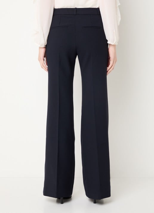 ba&sh Iman high waist flared fit pantalon met steekzakken - achterkant 4 donkerblauw