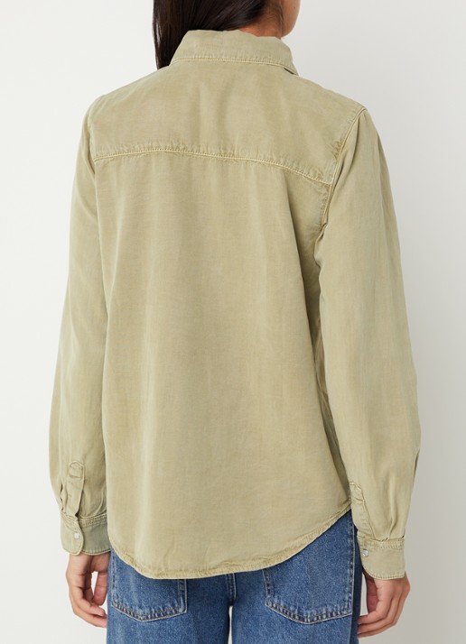 ba&sh Jada blouse met klepzakken - achterkant 3 lichtgroen