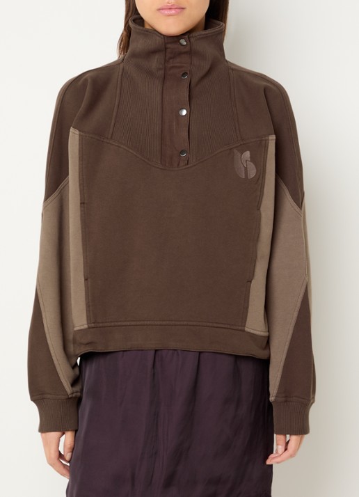 ba&sh Jessy sweater met steekzakken en logoborduring