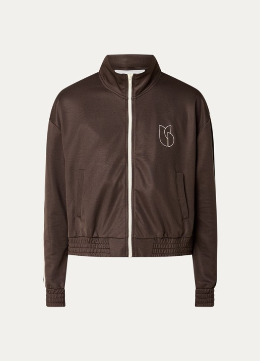 ba&sh Jimi sweatvest met logoborduring en steekzakken - voorkant 3 bruin