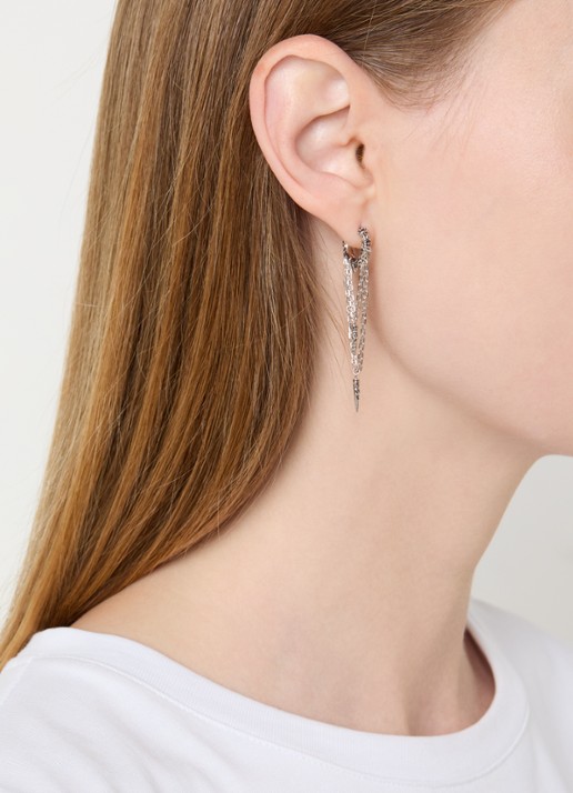 ba&sh Joey oorring met hanger - voorkant 2 zilver