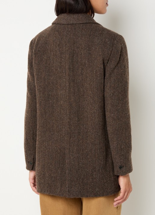 ba&sh Kast blazer in wolblend met paspelzakken - achterkant 2 bruin