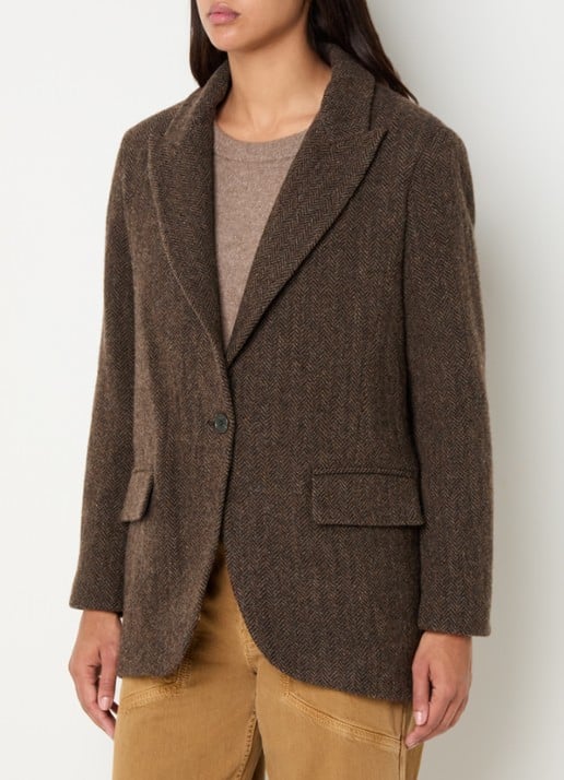 ba&sh Kast blazer in wolblend met paspelzakken