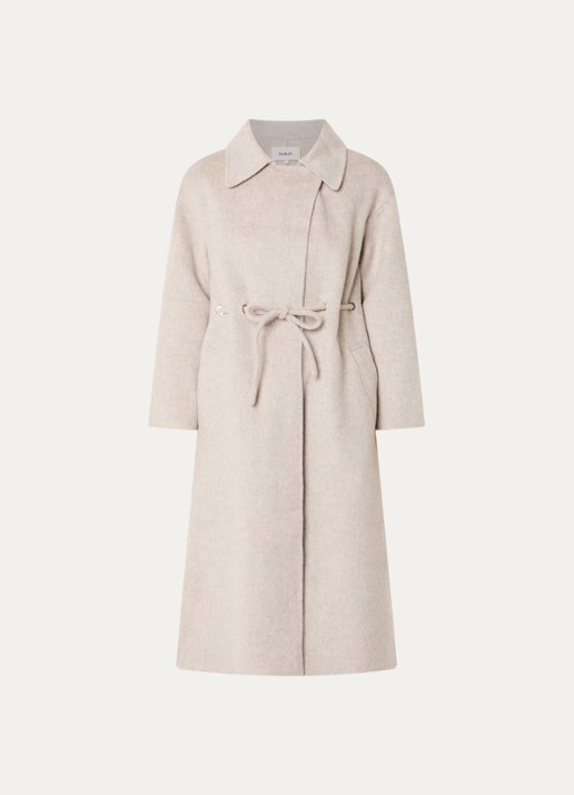 ba&sh Kate trenchcoat in wolblend met steekzakken  - voorkant creme