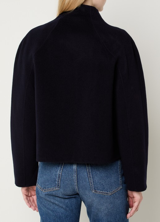 ba&sh Kemelia jack in wolblend met steekzakken - achterkant 2 donkerblauw
