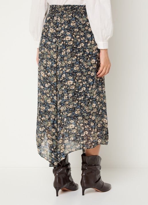 ba&sh Klap maxi rok met print - achterkant lichtgroen