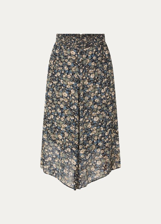 ba&sh Klap maxi rok met print - voorkant 2 lichtgroen