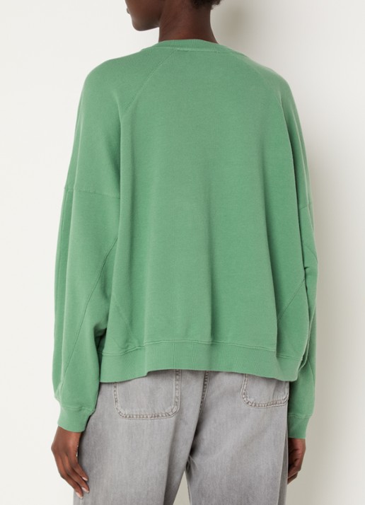 ba&sh Maia sweater met logoborduring - achterkant 4 groen