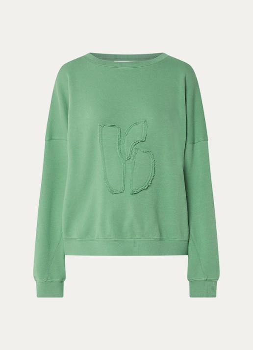 ba&sh Maia sweater met logoborduring - voorkant groen