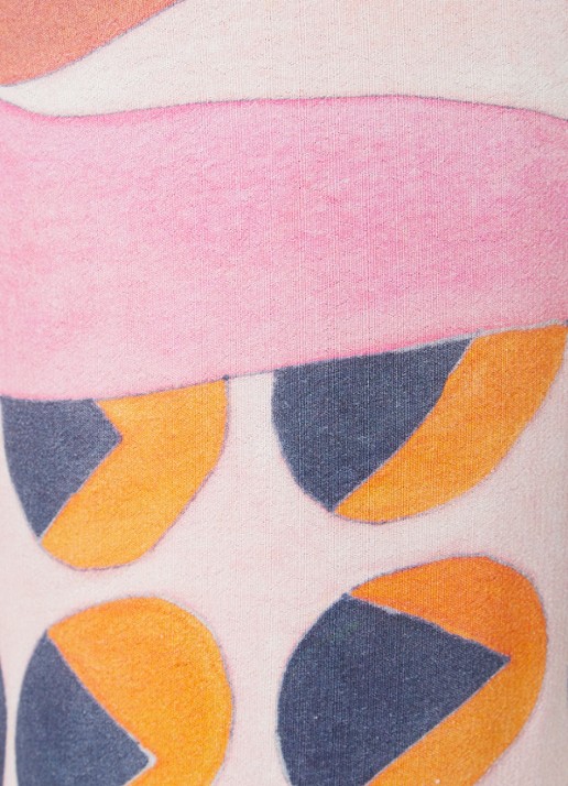 ba&sh Mallory mid waist straight fit pantalon met grafische print  - detail 2 lichtroze