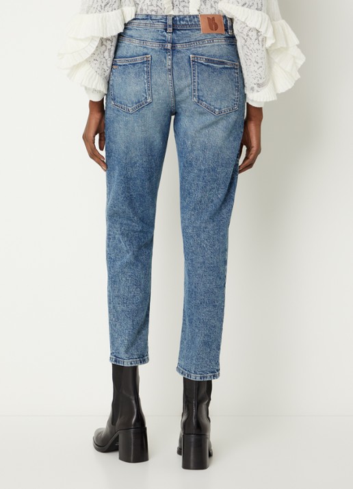 ba&sh Mally high waist straight leg jeans met lichte wassing - achterkant indigo
