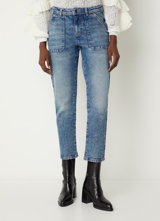 ba&sh Mally high waist straight leg jeans met lichte wassing