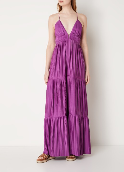 Ba&sh Maxi jurk met rugdecolleté  - achterkant 4 paars
