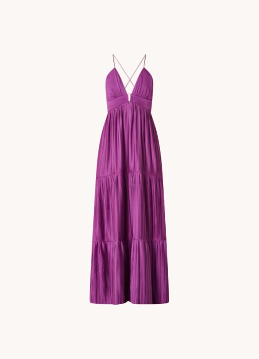 Ba&sh Maxi jurk met rugdecolleté  - voorkant paars