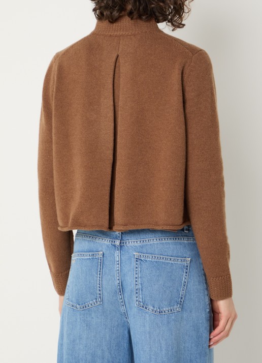 ba&sh Melodia grofgebreid vest met opstaande kraag - achterkant camel