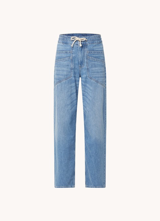 ba&sh Mima high waist straight leg jeans met medium wassing - voorkant 3 indigo