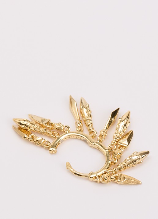 ba&sh Mina oorring van zilver - detail goud