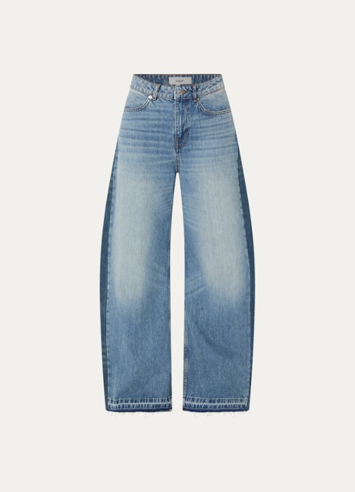 ba&sh Mislav high waist wide leg jeans met lichte wassing  - voorkant 4 indigo