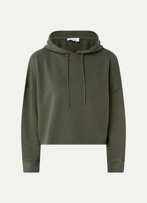 ba&sh Moby hoodie met backprint - voorkant 2 legergroen