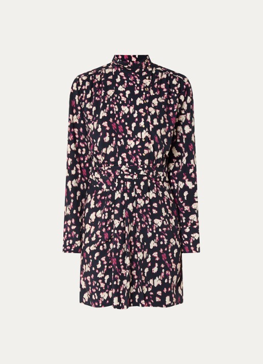 ba&sh Molly mini tuniekjurk met print - voorkant 4 zwart