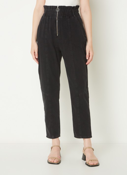 ba&sh Mony high waist cropped mom jeans met steekzakken