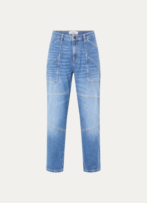 ba&sh Moyce mid waist straight leg jeans met medium wassing - voorkant 3 indigo
