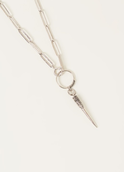 Ba&sh Naomie ketting met hanger  - detail zilver
