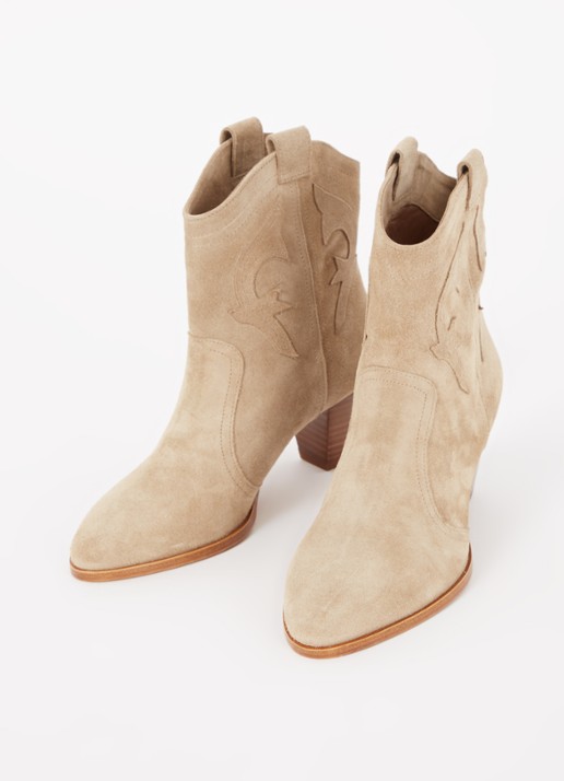ba&sh New Casey cowboylaars van kalfssuède - detail 5 donkerbeige