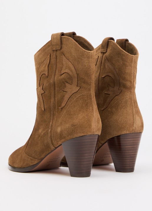 ba&sh New Casey enkellaarsje van suède - achterkant 2 camel