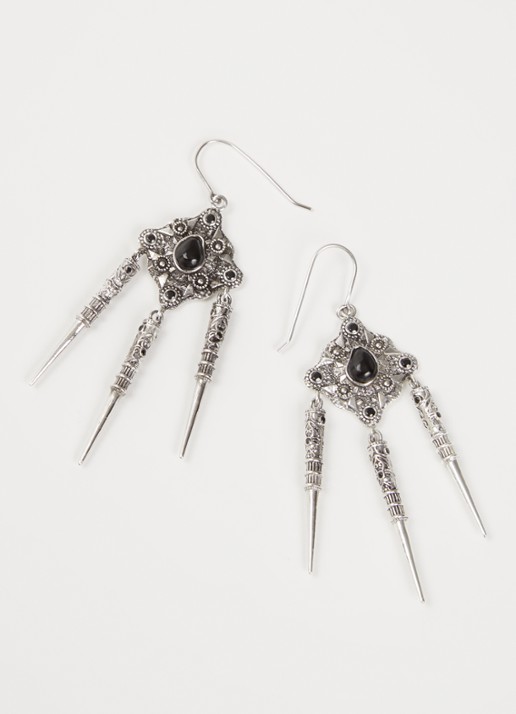 ba&sh Nora oorhangers van zilver - detail 3 zilver