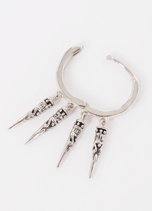 ba&sh Okinawa oorring met hanger - detail zilver