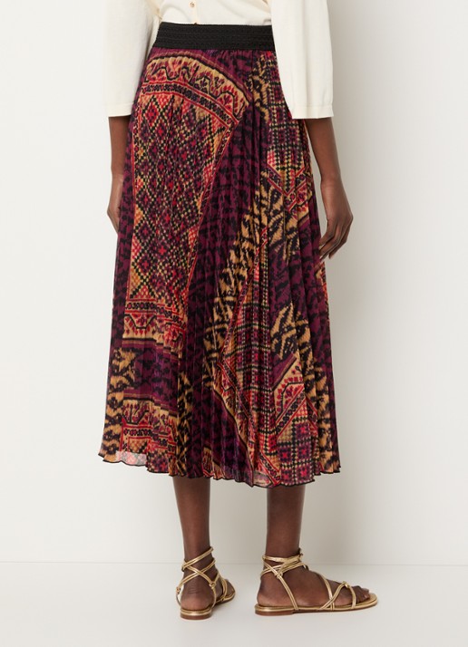 ba&sh Olgia midi rok met print - achterkant rood