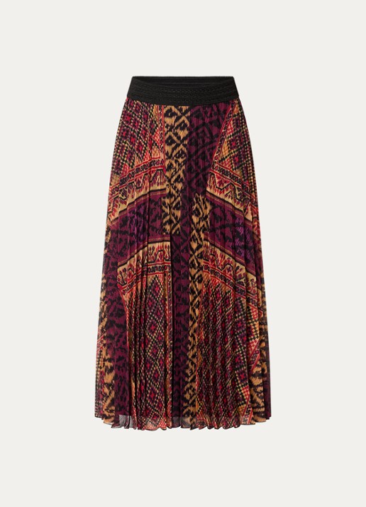 ba&sh Olgia midi rok met print - voorkant 3 rood